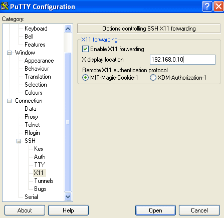 Putty Xming