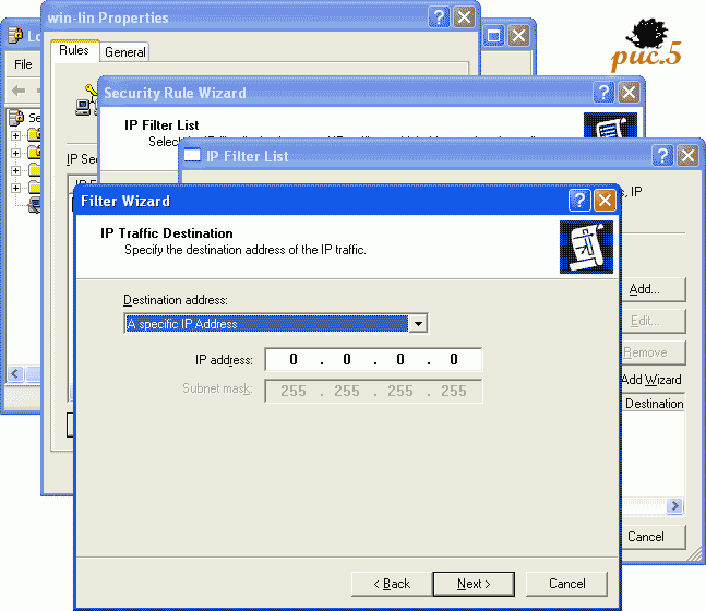 IPSec Windows Linux: IP Filter Wizard